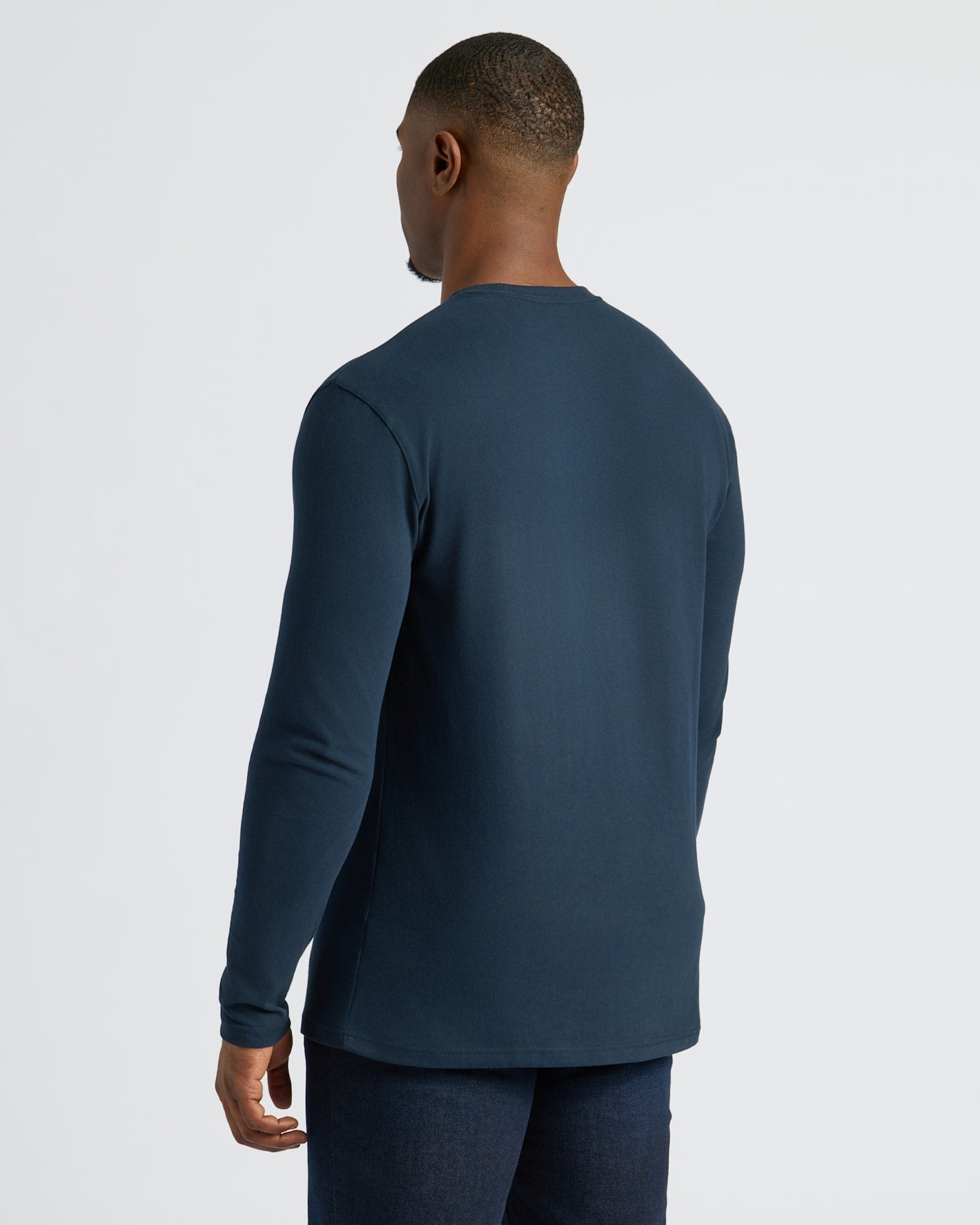 Black & Navy Tall Heavyweight Long Sleeve Pocket Crew 2-Pack