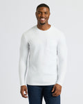 White Tall Heavyweight Long Sleeve Pocket Crew
