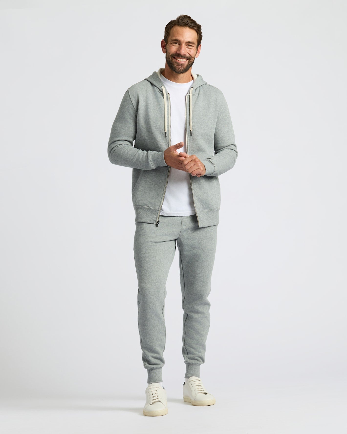 Dark Heather Gray Full Zip Fleece Hoodie & Jogger 2-Pack