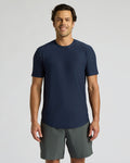Navy Active Curved Hem Crew