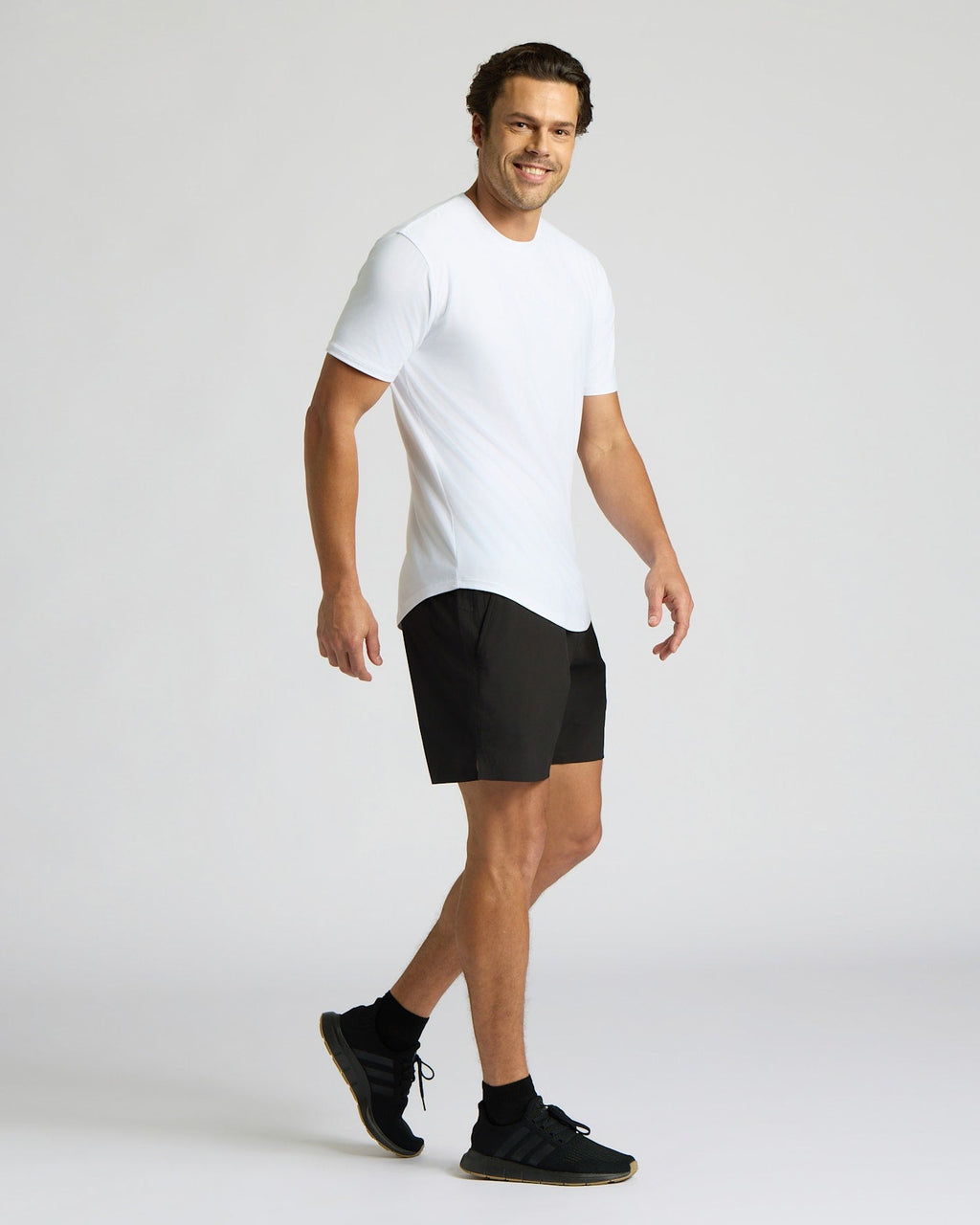 All White Active Curved Hem Crew 6-Pack