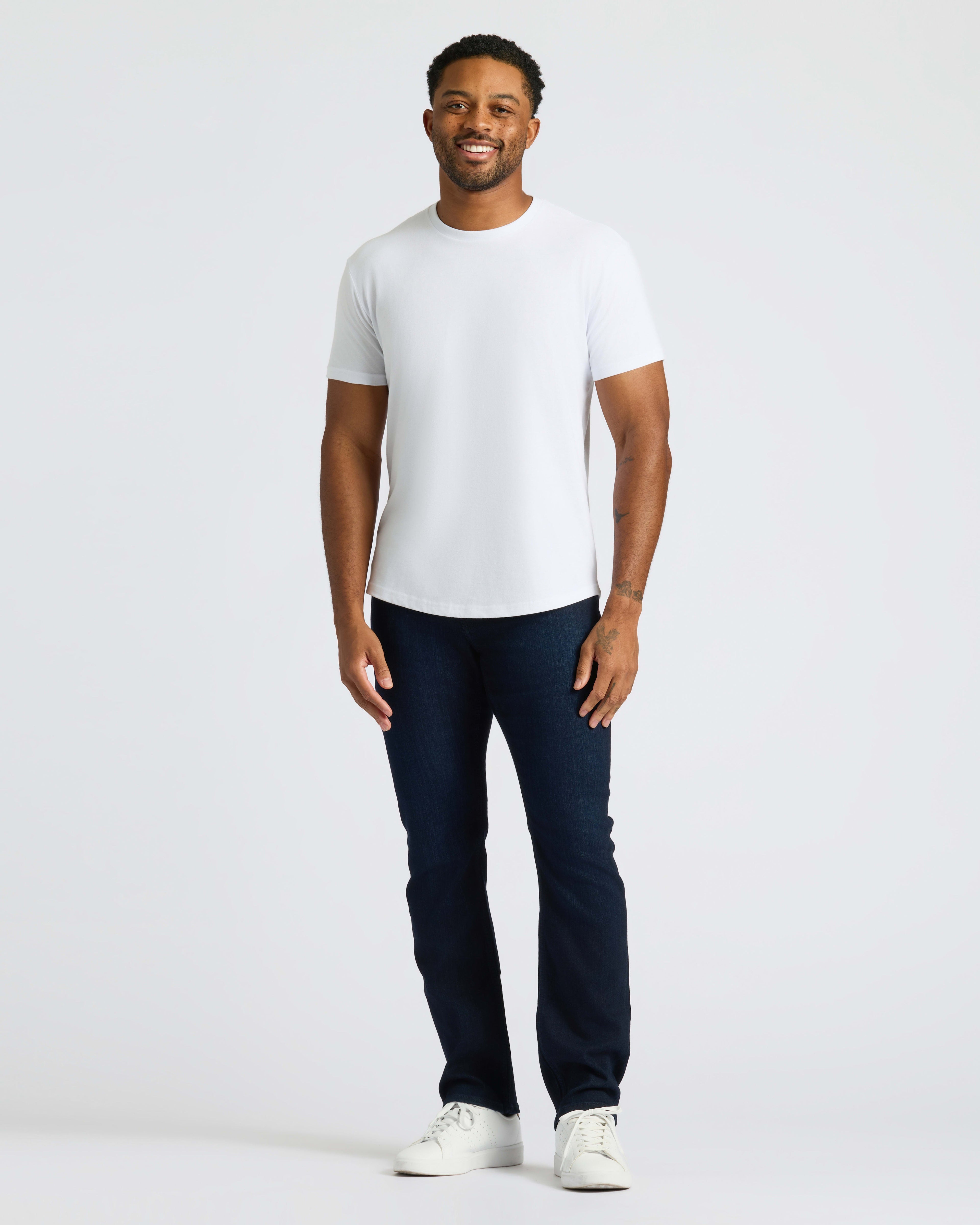 White Curved Hem Classic Crew Neck 6-Pack