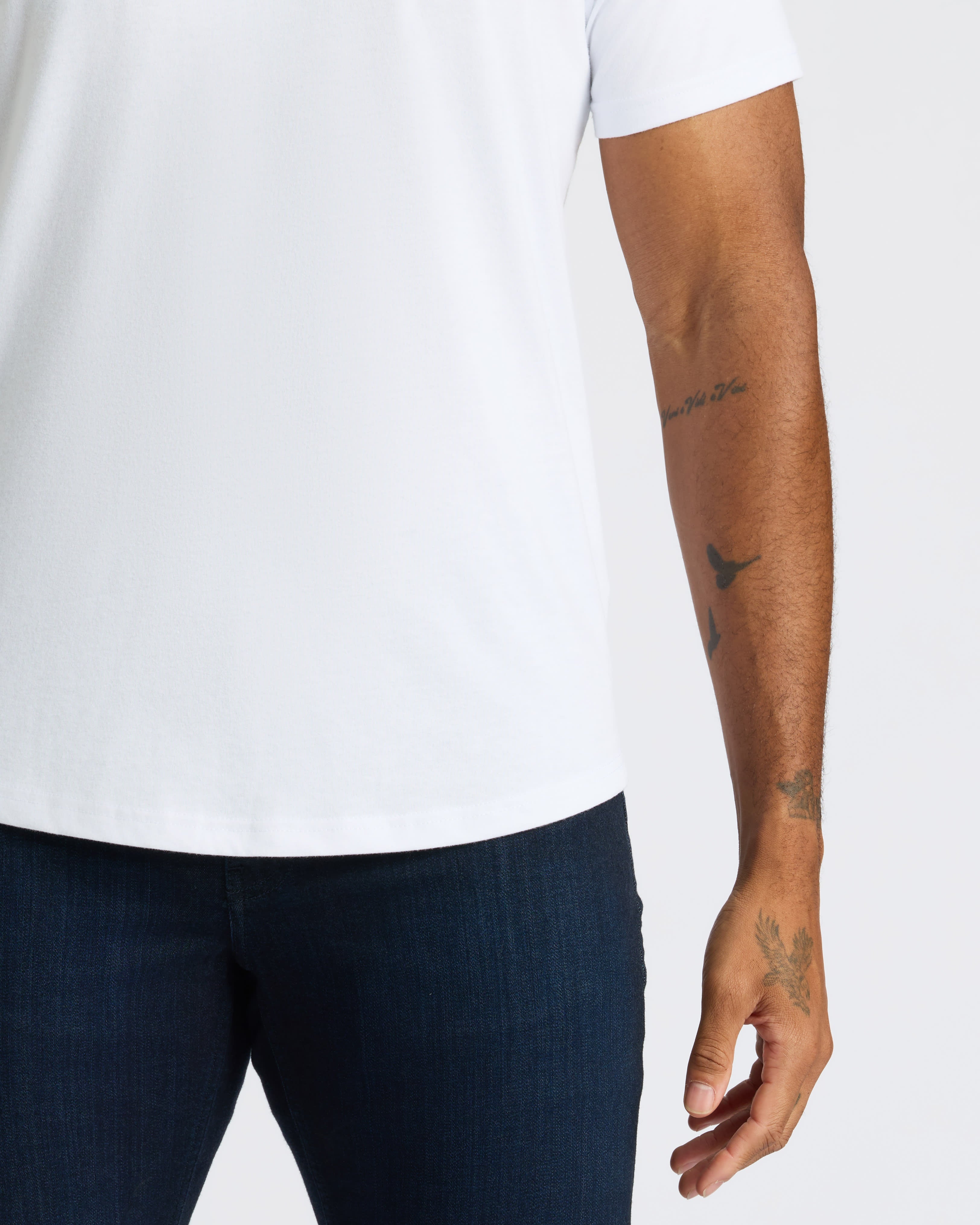 Black & White Curved Hem Classic Crew Neck 6-Pack