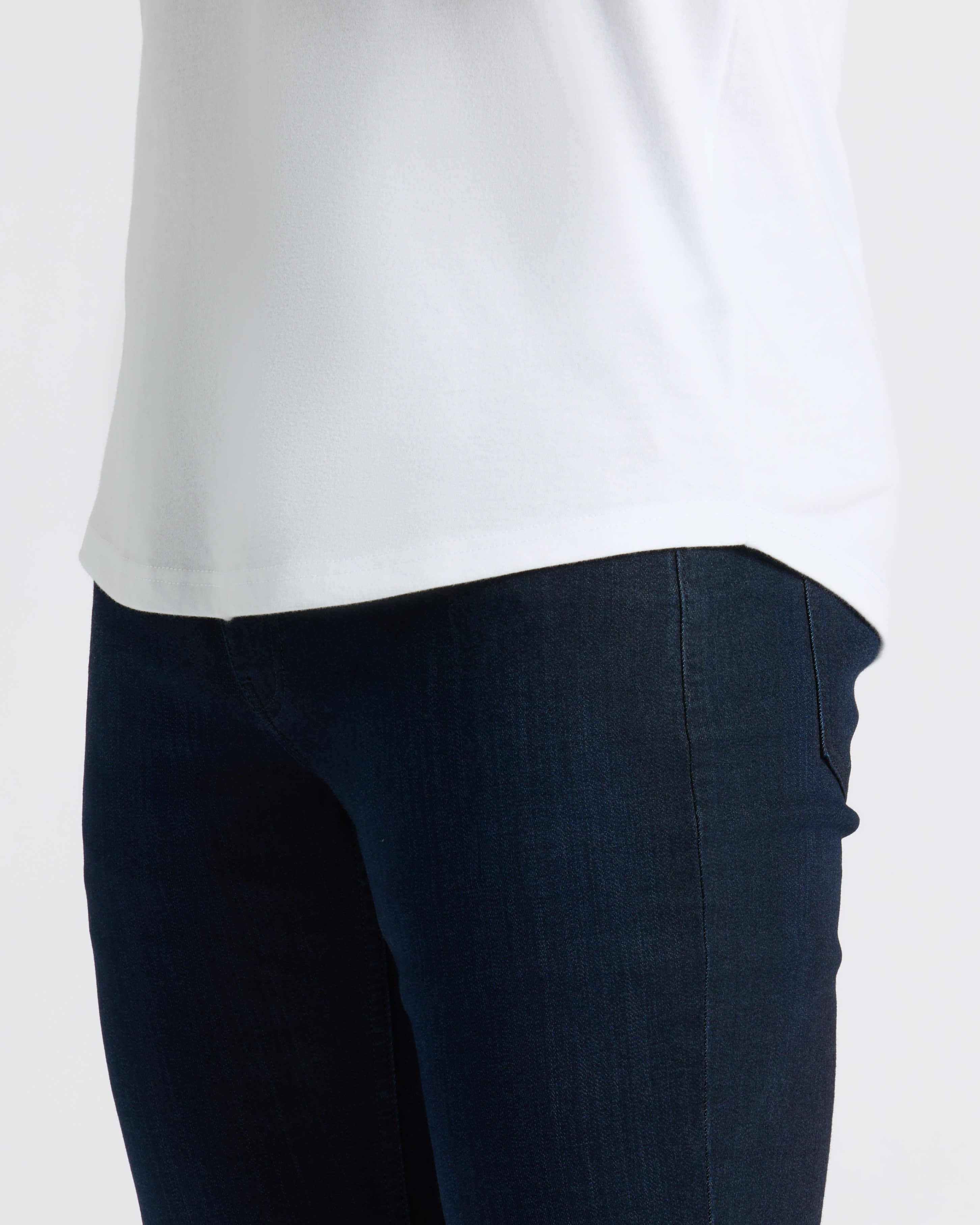 White Curved Hem Classic Crew Neck 6-Pack